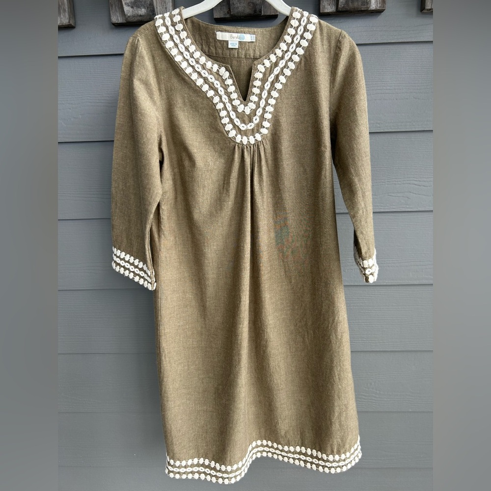 Boden Long Island 3/4 Sleeve
Embroidered Tunic Dress Size 6L